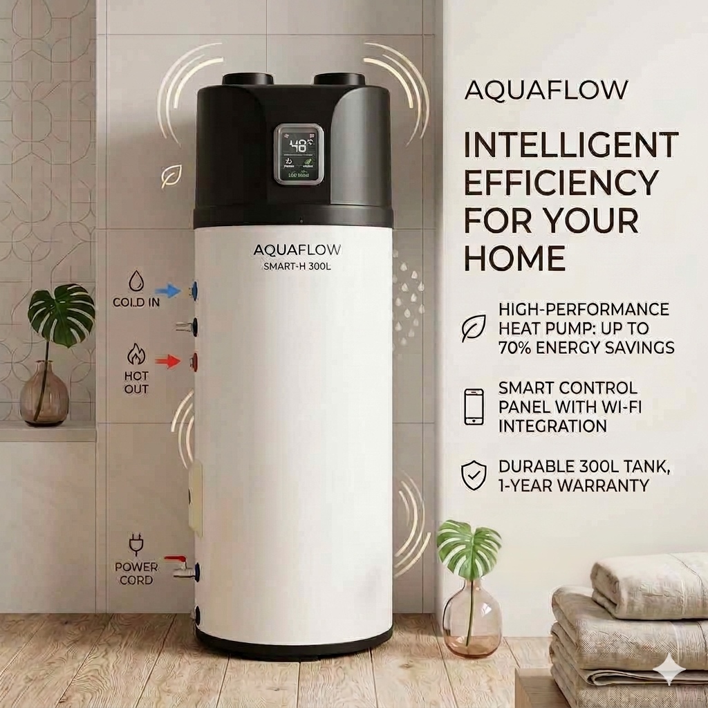 All-in-One Air Source Heat Pump Water Heater with Solar Coils