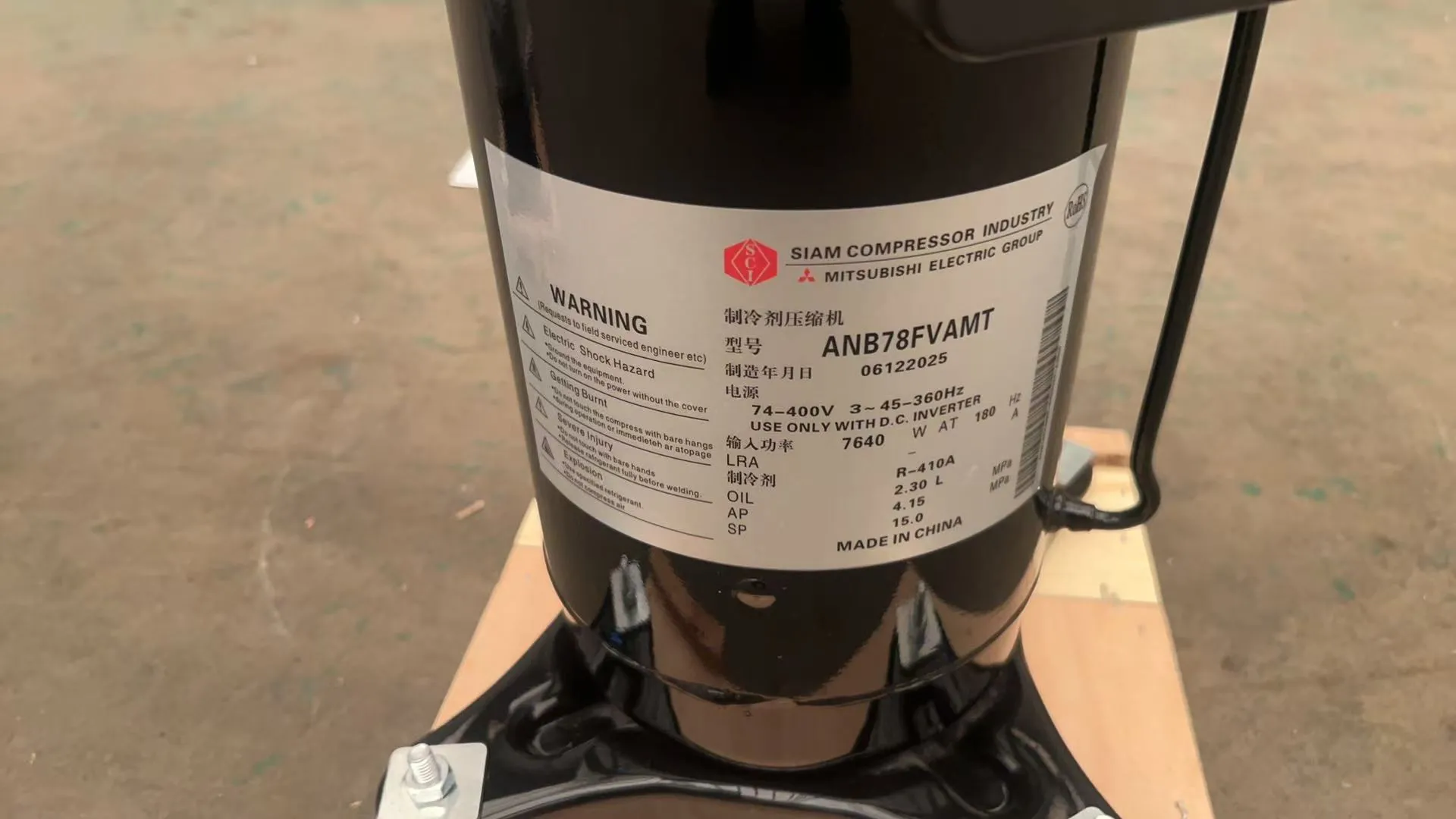 Mitsubishi Siam DC Inverter Scroll Compressor ANB78FVAMT