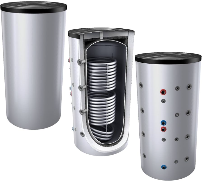 Pressurized Hot Water Tank with Stainless Steel Corrugated Pipe Heat Exchanger for Heat Pump