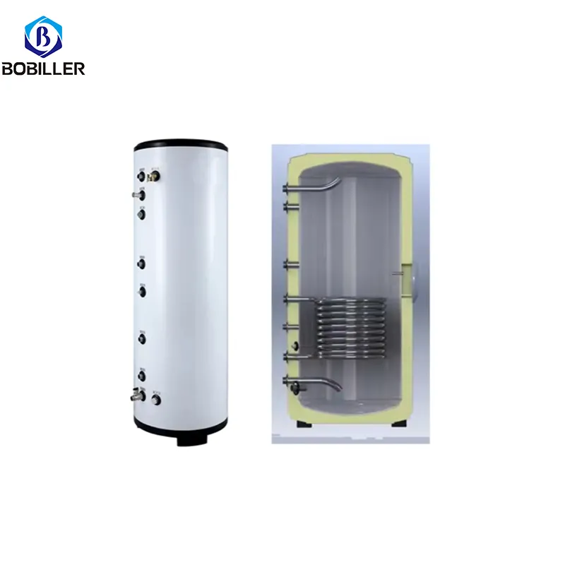 Pressurized Hot Water Tank with Stainless Steel Corrugated Pipe Heat Exchanger for Heat Pump