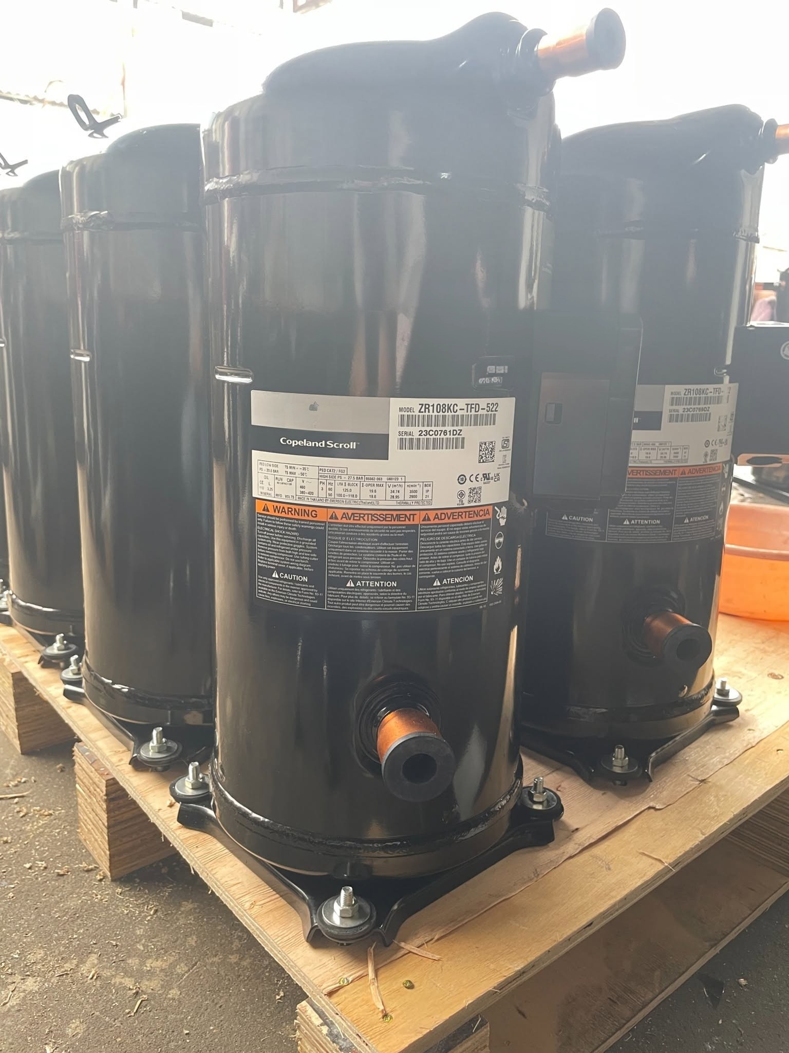 Copeland ZR108KC-TFD-522 Hermetic Scroll Compressor 10HP Air Conditioning Refrigeration Compressor