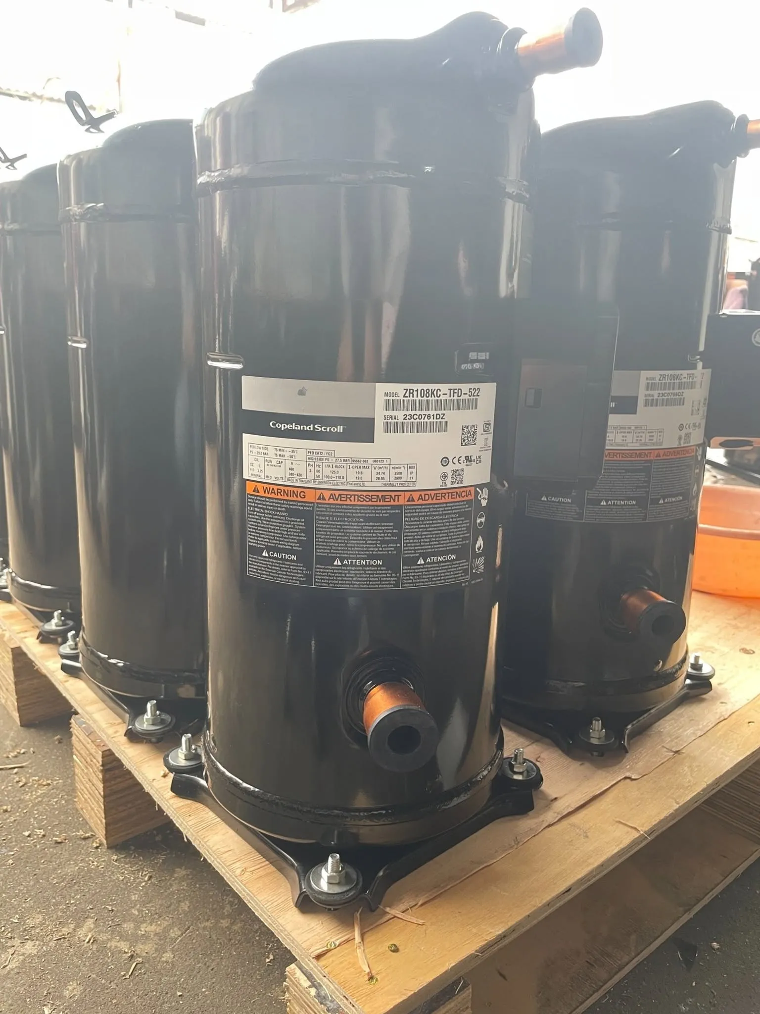 Copeland ZR108KC-TFD-522 Hermetic Scroll Compressor 10HP Air Conditioning Refrigeration Compressor