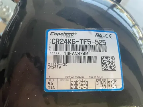 CR24K6-TF5-525 Copeland Hermetic Air Conditioning Compressor