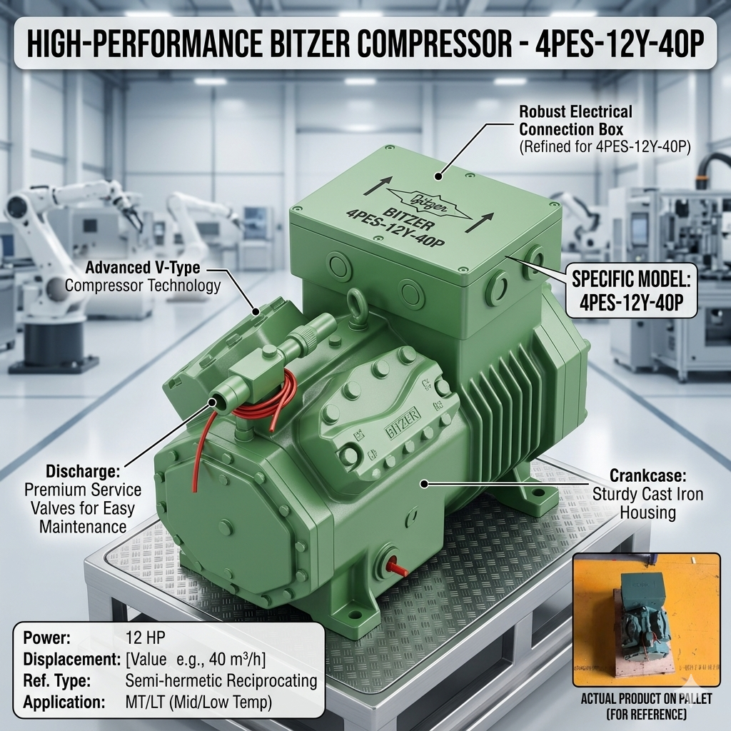 4PES-12Y-40P Bitzer Semi-hermetic Reciprocating Refrigeration Compressor