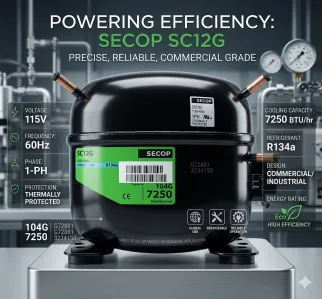 SECOP SC12G R134a Commercial Refrigeration Compressor 7250BTU 115V 60Hz
