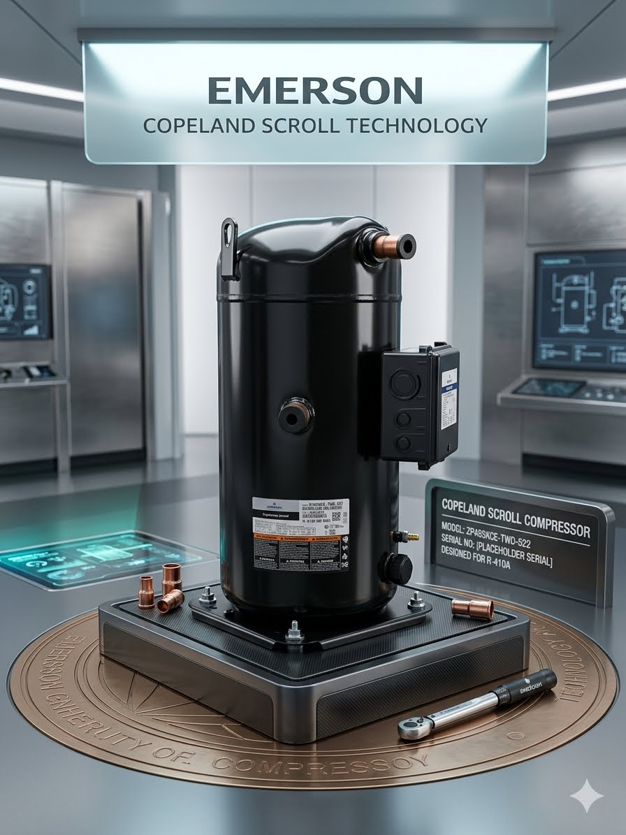 Copeland Scroll Compressor ZP485KCE-TWD-522 | 40 HP R410A Commercial Air Conditioning Compressor
