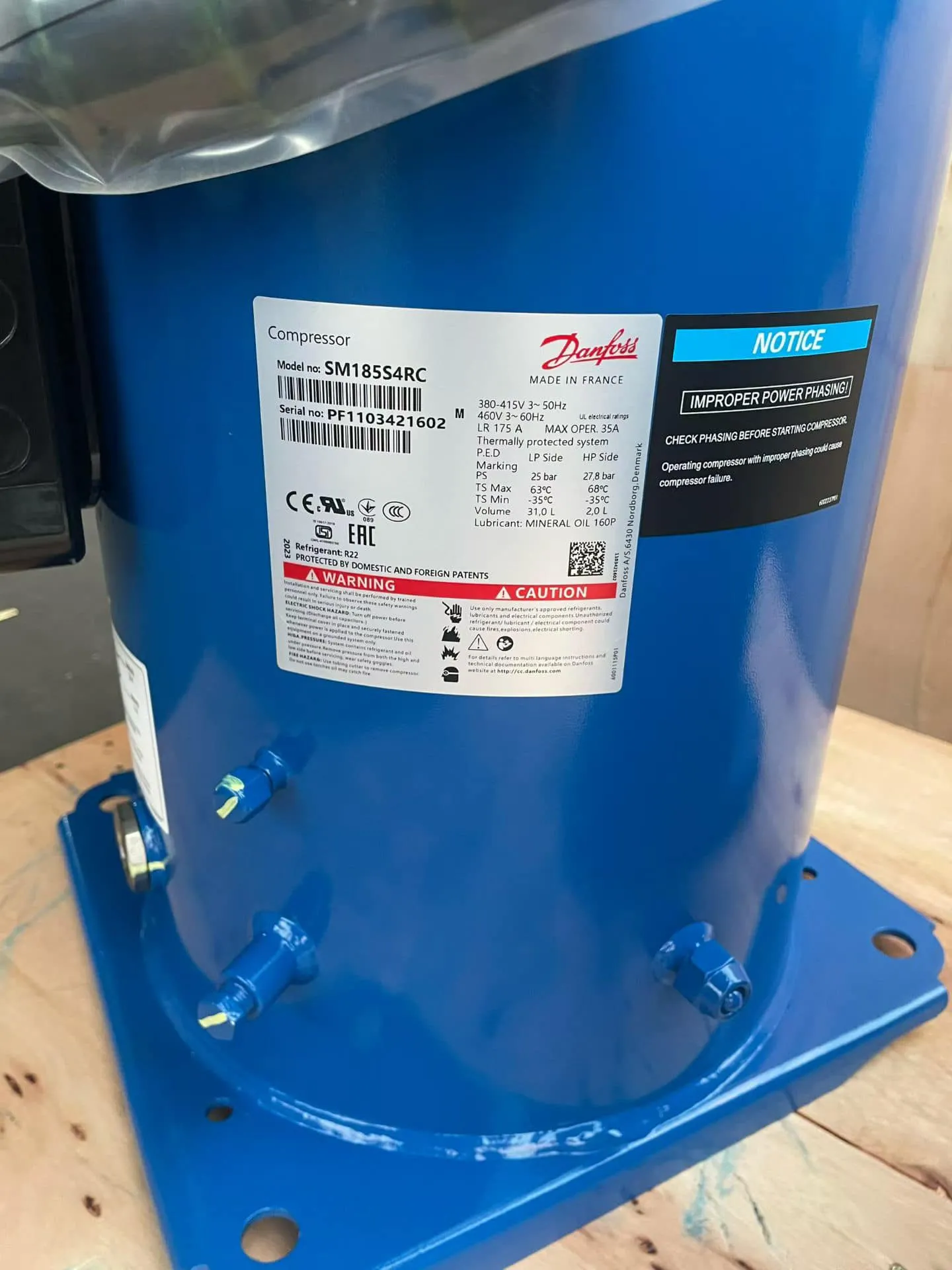 Danfoss Performer 15HP Scroll Compressor SM185S4RC for Air Conditioning and Chiller